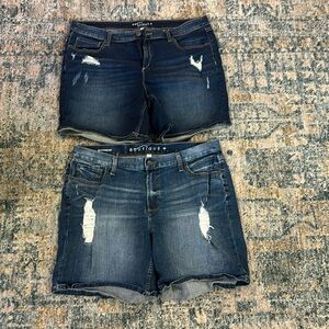 2 pair of Women Boutique ripped shorts Sz 16w